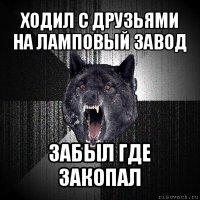 ходил с друзьями на ламповый завод забыл где закопал