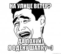 на улице ветер? да похуй!
я одену шапку =)