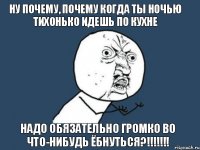 ну почему, почему когда ты ночью тихонько идешь по кухне надо обязательно громко во что-нибудь ёбнуться?!!!