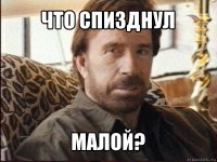 что спизднул малой?