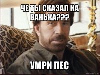 че ты сказал на ванька??? умри пес