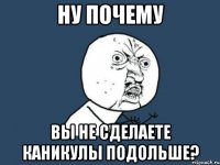 ну почему вы не сделаете каникулы подольше?