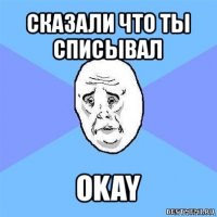 сказали что ты списывал okay