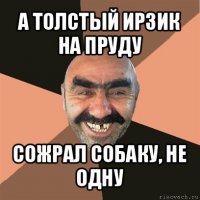 а толстый ирзик на пруду сожрал собаку, не одну