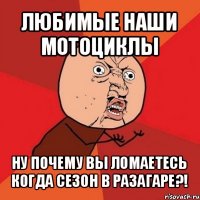 любимые наши мотоциклы ну почему вы ломаетесь когда сезон в разагаре?!