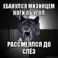 ебанулся мизинцем ноги об угол рассмеялся до слёз