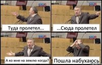 Туда пролетел... ...Сюда пролетел А ко мне на землю когда? Пошла набухаюсь