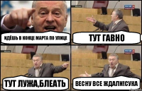 идёшь в конце марта по улице тут гавно тут лужа,блеать весну все ждали!сука