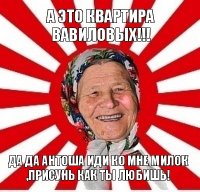 а это квартира вавиловых!!! да да антоша иди ко мне милок ,присунь как ты любишь!