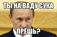 ты на ваду сука прёшь?