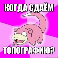 когда сдаём топографию?