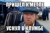 пришел к метле уснул в клумбе