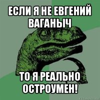 если я не евгений ваганыч то я реально остроумен!