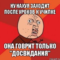 ну нахуя заходит после уроков к училке она говрит только "досвидания"