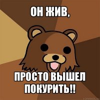 он жив, просто вышел покурить!!