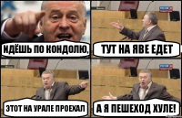 Идёшь по Кондолю, Тут на яве едет Этот на урале проехал А я пешеход хуле!