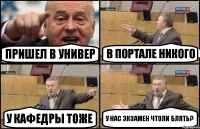 ПРишел в универ В портале никого У кафедры тоже У нас экзамен чтоли блять?