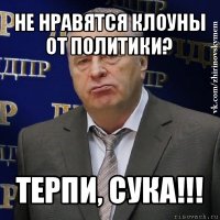 не нравятся клоуны от политики? терпи, сука!!!