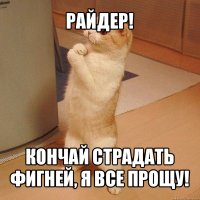 райдер! кончай страдать фигней, я все прощу!