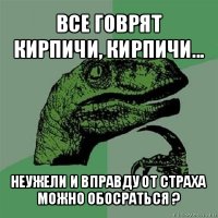 все говрят кирпичи, кирпичи... неужели и вправду от страха можно обосраться ?