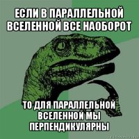 если в параллельной вселенной все наоборот то для параллельной вселенной мы перпендикулярны