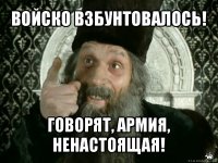 войско взбунтовалось! говорят, армия, ненастоящая!