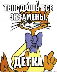 ты сдашь все экзамены, детка