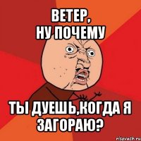 ветер,
ну почему ты дуешь,когда я загораю?