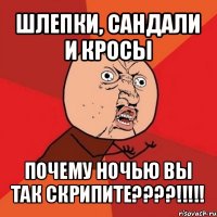 шлепки, сандали и кросы почему ночью вы так скрипите???!!!