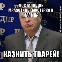 достали две мразотины:мастерко и маями? казнить тварей!