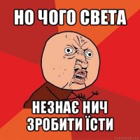 но чого света незнає нич зробити їсти