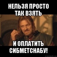 нельзя просто так взять и оплатить сибметснабу!