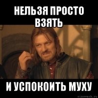 нельзя просто взять и успокоить муху