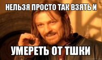 нельзя просто так взять и умереть от тшки