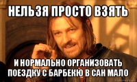 нельзя просто взять и нормально организовать поездку с барбекю в сан мало