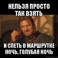 нельзя просто так взять и спеть в маршрутке ночь, голубая ночь