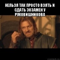 нельзя так просто взять и сдать экзамен у руковишникова 