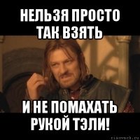 нельзя просто так взять и не помахать рукой тэли!