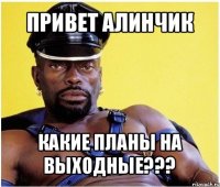 привет алинчик какие планы на выходные???