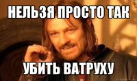 нельзя просто так убить ватруху