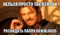 нельзя просто так взять и раскидать папку downloads