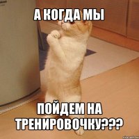 а когда мы пойдем на тренировочку???