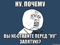 ну, почему вы не ставите перед "ну" запятую?