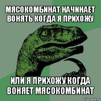 мясокомбинат начинает вонять когда я прихожу или я прихожу когда воняет мясокомбинат