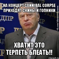 на концерт cannibal corpse приходят скины и гопники хватит это терпеть блеать!!