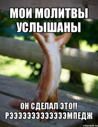 мои молитвы услышаны он сделал это!! рэээээээээээээмпедж