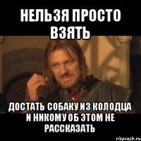 нельзя просто взять достать собаку из колодца и никому об этом не рассказать