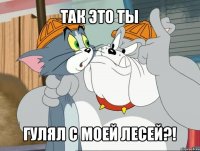 так это ты гулял с моей лесей?!