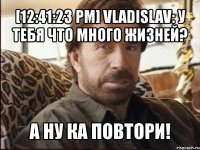 [12:41:23 pm] vladislav: у тебя что много жизней? а ну ка повтори!