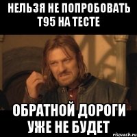 нельзя не попробовать т95 на тесте обратной дороги уже не будет